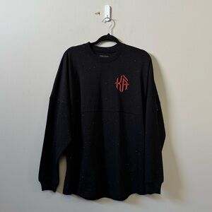 Spirit Jersey Cirque Du Soleil black sparkly glitter long sleeve top